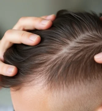 Un hombre observando su pelo con alopecia